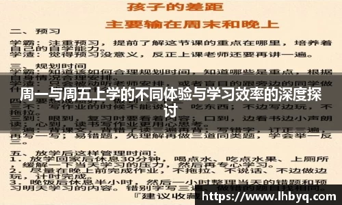 周一与周五上学的不同体验与学习效率的深度探讨